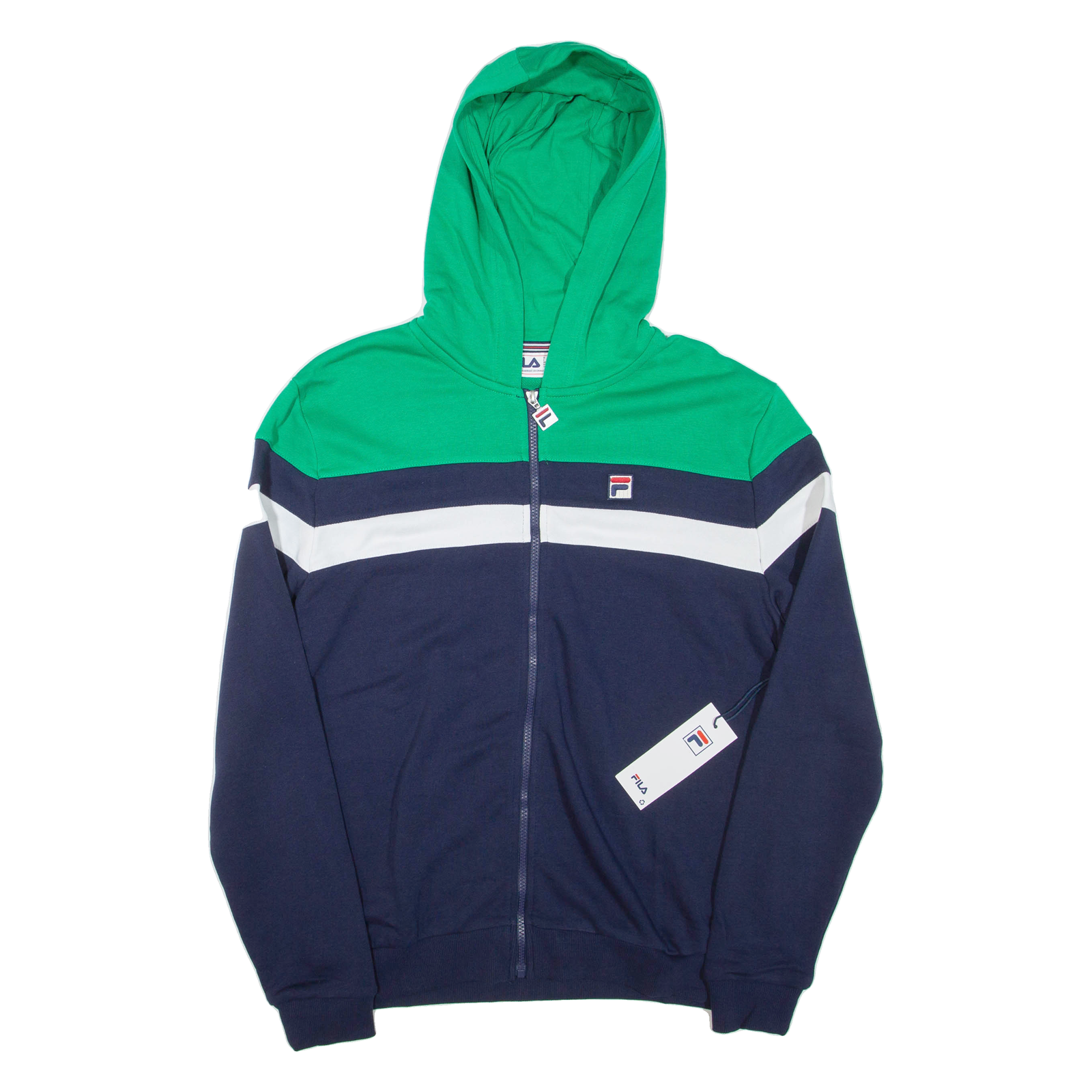 FILA Felpa con Cappuccio Uomo Blu Full Zip S