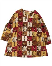 VINTAGE Womens Long Sleeve Tent Dress UK 18 XL Multicoloured Floral BI07