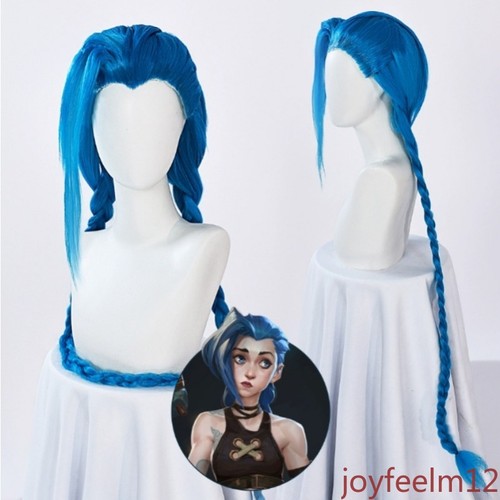 Arcane:Lega delle Leggende Jinx Donna Halloween Cosplay Set Completo Parrucche Scarpe - Foto 6 di 17
