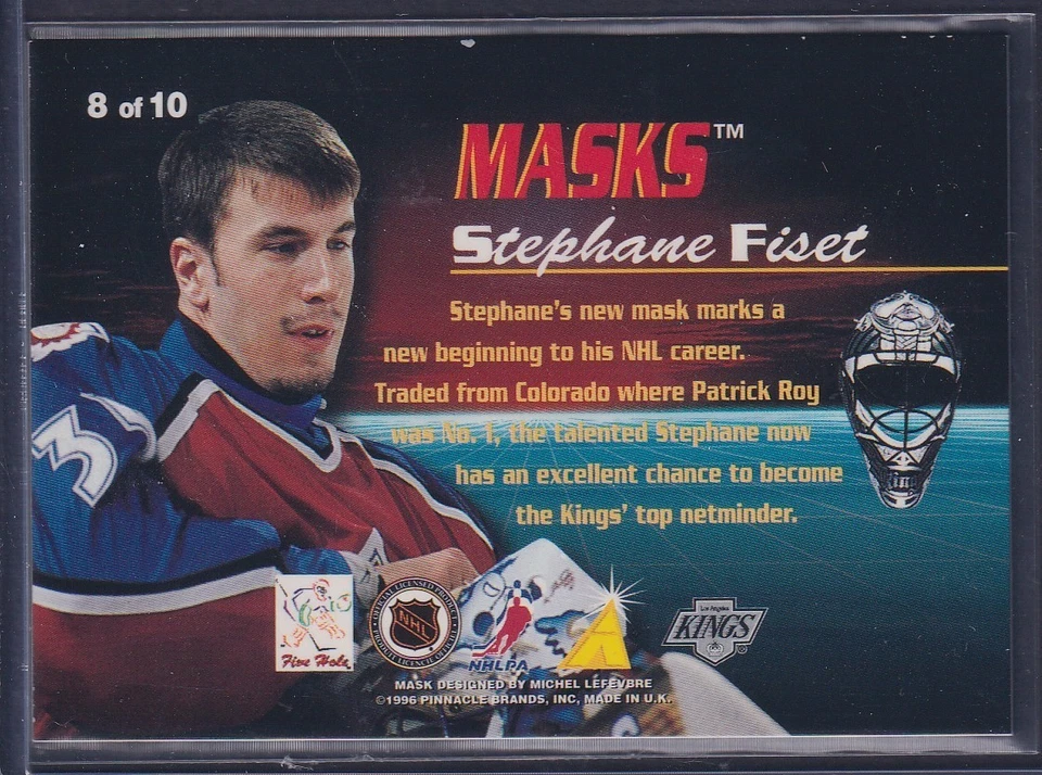 STEPHANE FISET - 1996 Pinnacle Masks #8 - Image 2 of 2