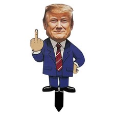 WVT Trump Yard Sign 2024 President Middle Finger Funny Blue