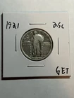 1921 STANDING LIBERTY SILVER QUARTER VF DETAIL KEY DATE