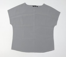 Womens UK Size 14 Simon Jersey Grey Basic Blouse