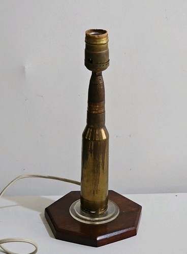 Vintage WW2 Trench Art Lamp Artillery Shell Lamp
