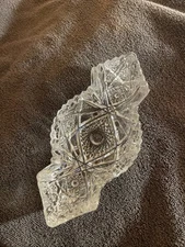 1950s Imperial Glass Company Pressed Glass Crystal Relish Tray 8“ x 4” Sawtooth 