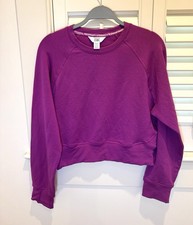 Athleta Girl All Day Crewneck Sweatshirt Purple XL 14 Thumbhole