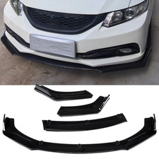 Front Bumper Lip Body Kit Spoiler Glossy Black For Honda Civic 2012-2015