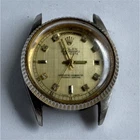 Rolex Oyster Perpetual Date 36mm Steel Auto Fluted Bezel Gold Dial Diamonds