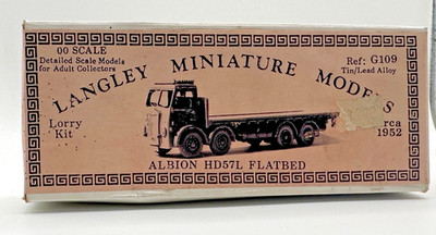 LANGLEY MODELS ALBION HD57L FLATBED LORRY WHITE METAL KIT 1-76 SCALE KIT G109