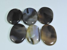 200Cts. Natural Botswana Agate Oval Cabochon Loose Gemstone 6 Pcs Lot