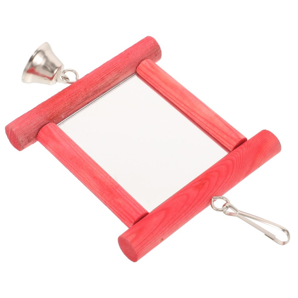 Visual Reference: Bird Mirror Household Bird Toy Cage Parrot Toy Hanging Bird