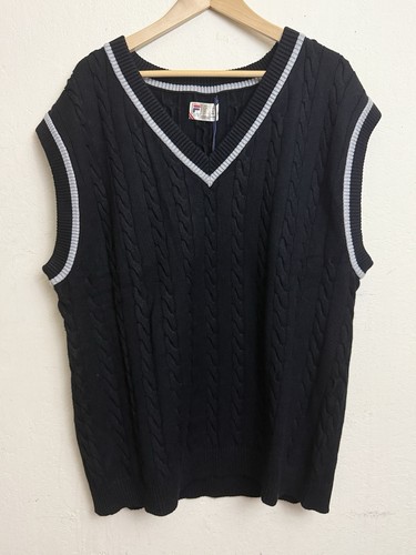Chaleco tejido con cable FILA Baseline talla L LU43E981 talla L precio de venta sugerido por el fabricante 130 USD - Imagen 3 de 7