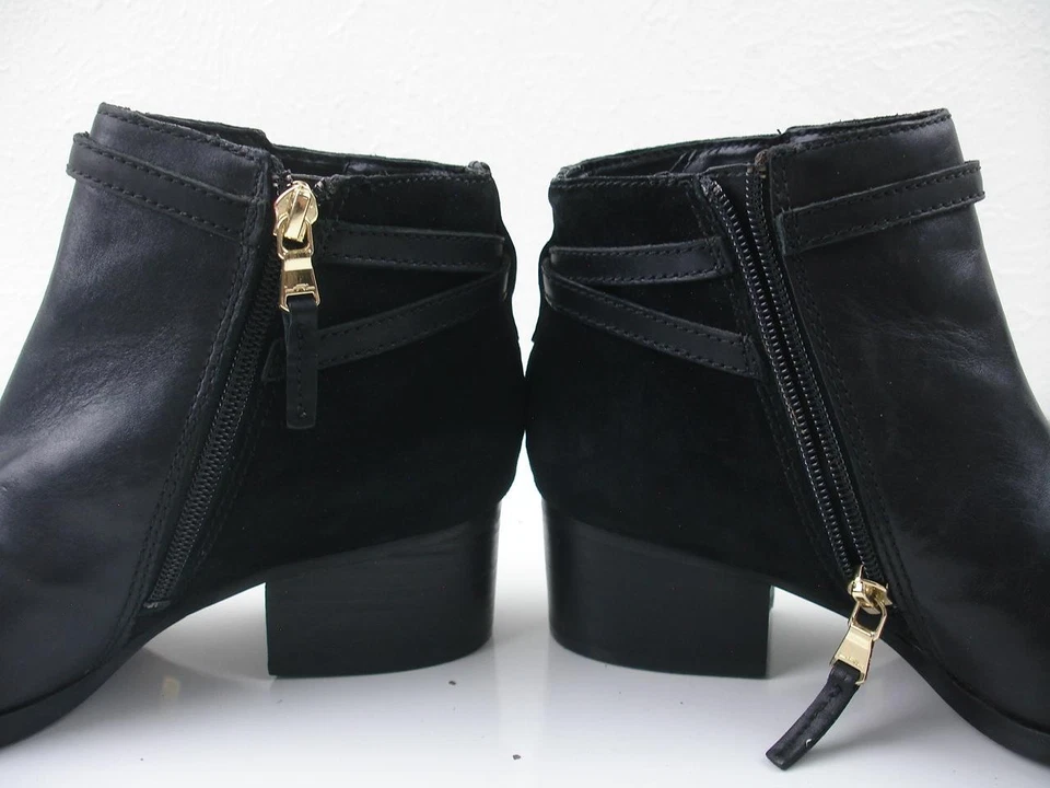 Botas de montar al tobillo de cuero negras Lauren By Ralph Lauren para mujer 7,5 B M Damara Foto 2 de 4