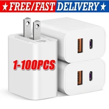 For iPhone15 16 13 17  20W Fast Charger Block USB Type C Wall Power Adapter Lot