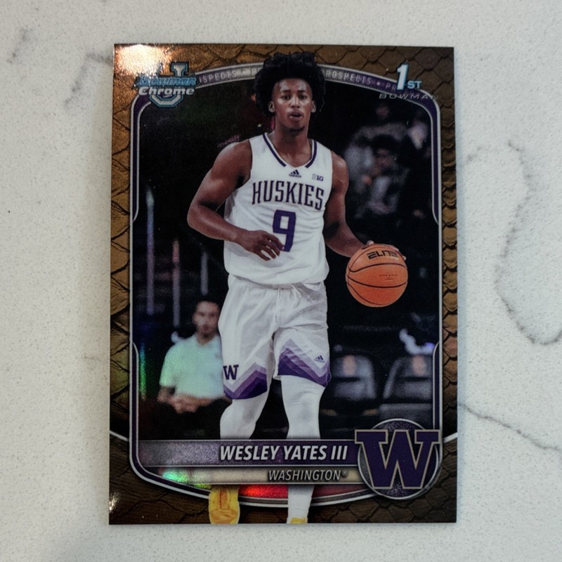 2025 Topps Bownman Wesley Yates III Chrome Reptilian Refractor #BCP-43