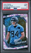 2025 PANINI PRIZM CHERRY BLOSSOM CHOICE #359 GUNNAR HELM ROOKIE RC 12/15 PSA 9