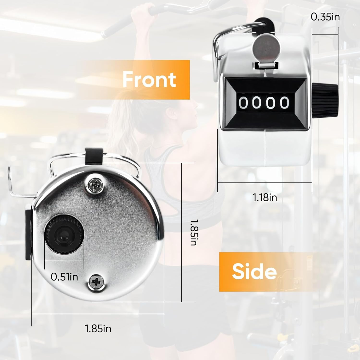 Metal Handheld Tally Counter with 4-Digit Display for Sports and Activities