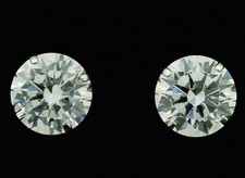 4CTW CZ 14K White Gold Round-Cut Push Back Stud Earrings 8mm