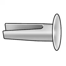 Zoro Select 6Lb83 Split Rivet, Truss Head, 9/64 In Dia., 3/8 In L, Steel Body,,