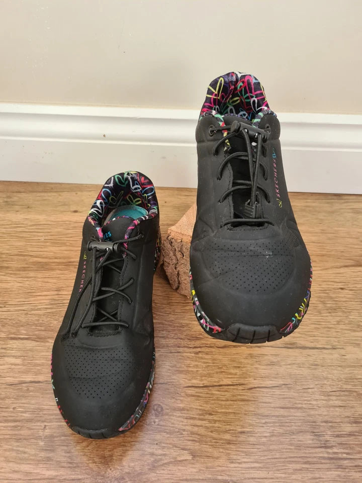 SKECHERS Street Uno Loving Love Sneakers Trainers Women's Black Uk 6 Footwear  - Image 4 of 4