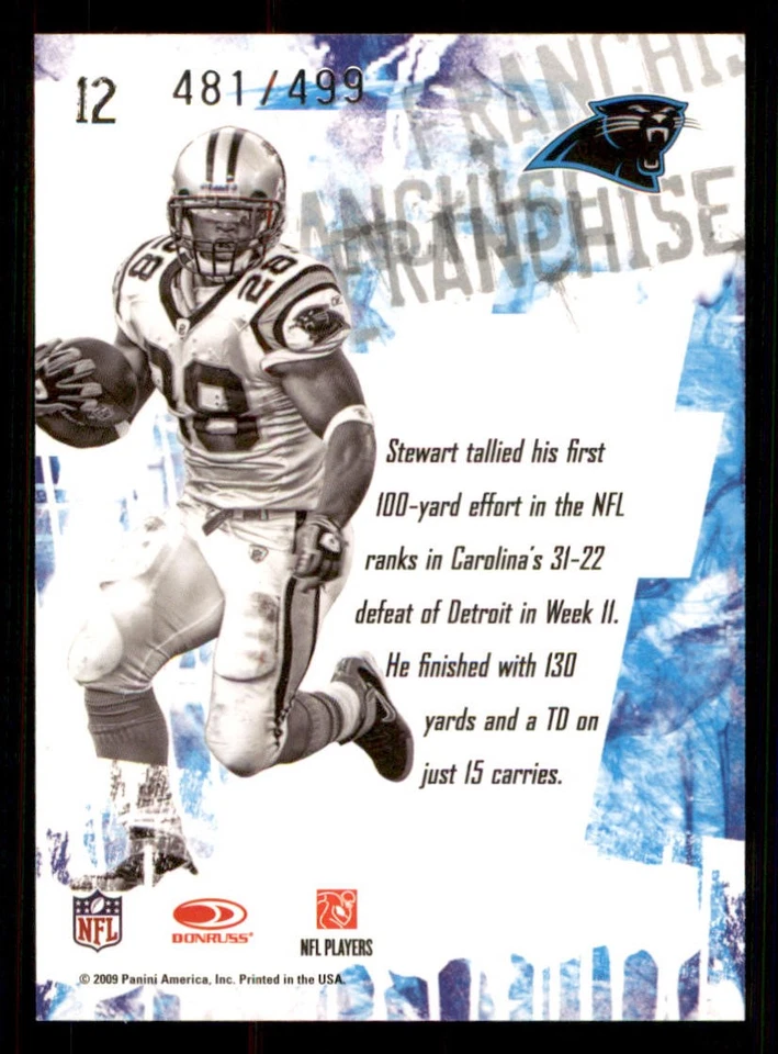 2009 Score Inscriptions Future Franchise #12 Jonathan Stewart /499 - Image 2 of 2