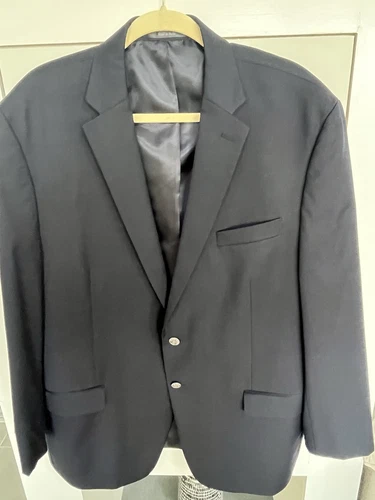 MICHAEL KORS Blazer lana poliestere cappotto sportivo blu navy foderato 2 bottoni uomo 48R us intime ottimeioni