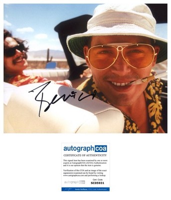 Benicio Del Toro ''Fear And Loathing In Las Vegas'' signiertes 10x8 Foto ACOA