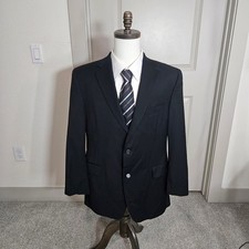 Jack Victor Mark Shale Mens 42R Black Estrato Super 110s Wool Blazer Sport Coat
