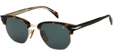 David Beckham Men's Havana Square Browline Sunglasses - DB1002S 0086 QT