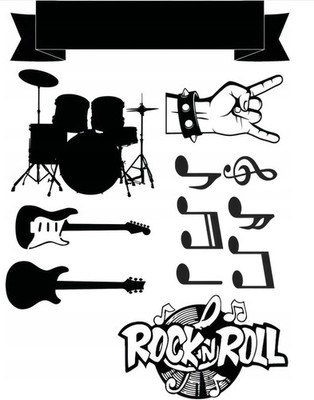 Essbar Musik Rocker Tortenaufleger Hard ROCK Gitarre Torte Zuckermasse Esspapier