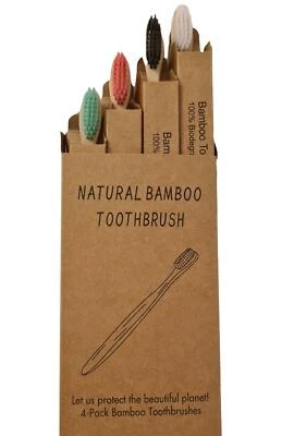 Onlineforu LTD Bamboo Toothbrushes – Wooden Toothbrush (Packs of 1 & 4)
