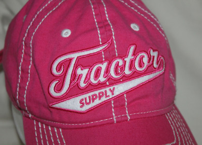 Tractor Supply Co Vintage Style Hot Pink white Trucker baseball Hat Cap Logo