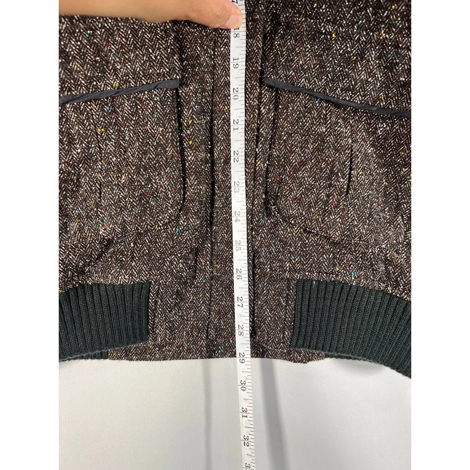 Редкий Nomis мужчин Bomber коричневый повседневный, открытый, куртка размер средний CA 41588 - Изображение 3 из 4