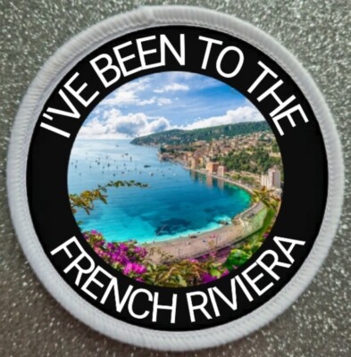 3'' Französische Riviera Südfrankreich Bügelbild/Aufnähen Patch Abzeichen Urlaub Sonne