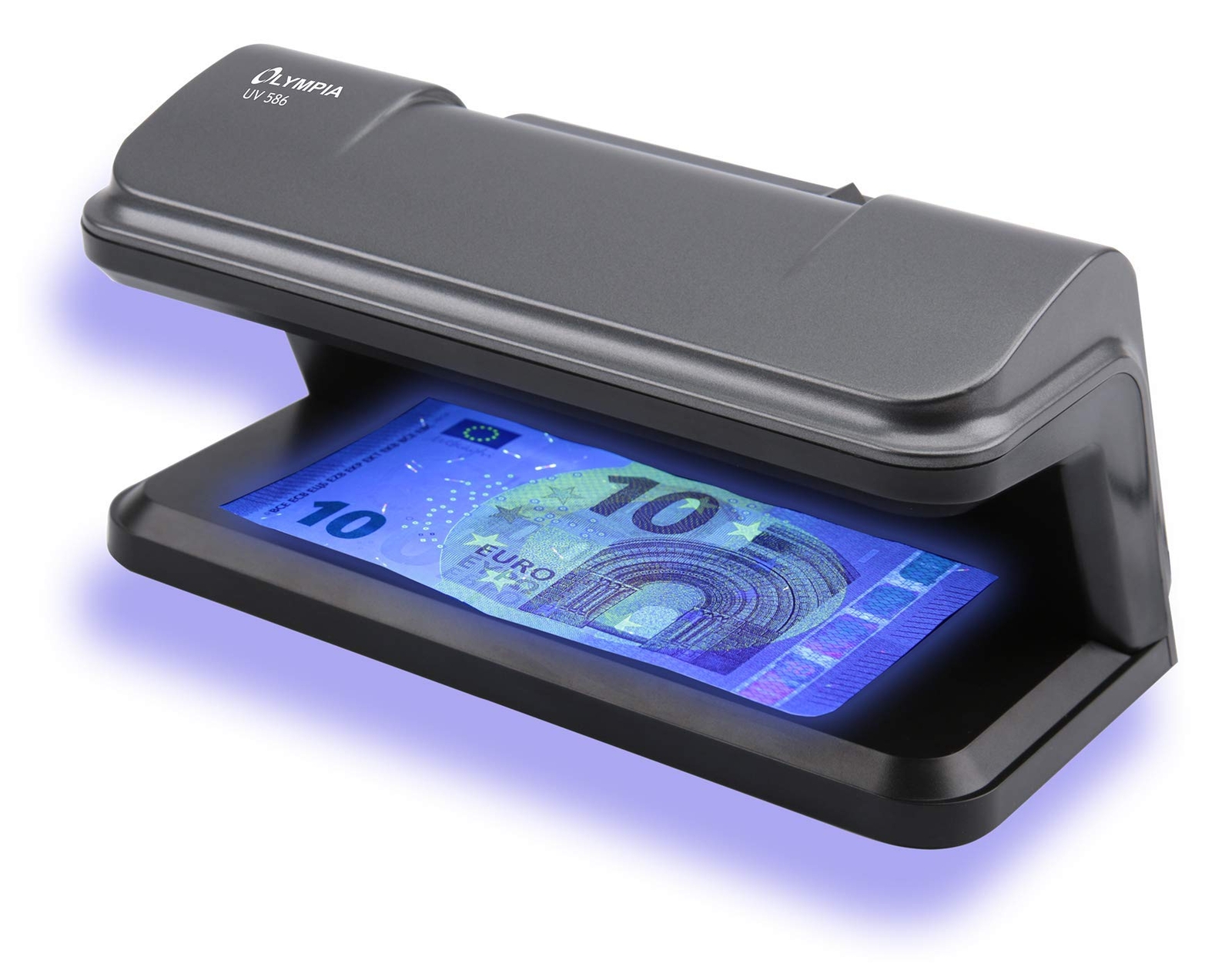 Olympia - Tester di banconote UV sicuro (UV 586) per test di denaro falso veloci