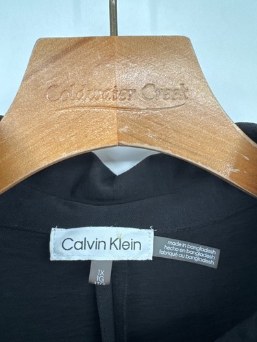 Calvin Klein Womens Black top Blouse size 1X Long Sleeve Relaxed Fit plus - Picture 3 of 5