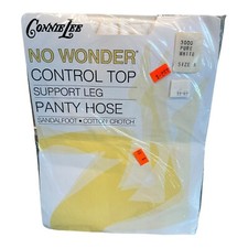 Vintage Connie Lee Sheer No Wonder Control top Support Leg Panty Hose sz A white