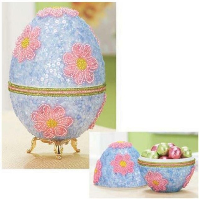 Springtime Collector Egg Sequin & Beads Kit Beaded Easter Egg Kit