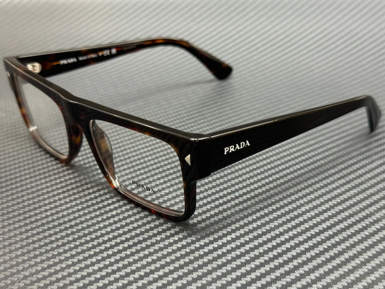 PRADA PR A01V 17N1O1 Brown Havana Men's 57 mm Eyeglasses