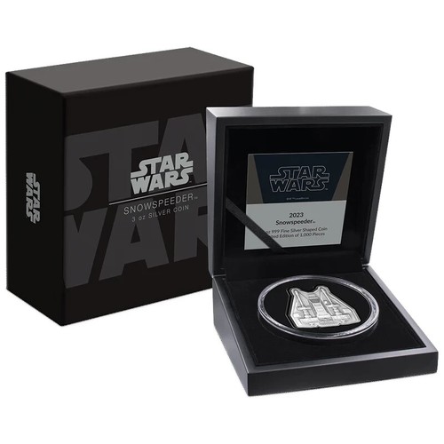 SNOWSPEEDER Mandalorian Vehicles 3 Oz Silver Coin $10 Niue 2023 - Picture 8 of 8