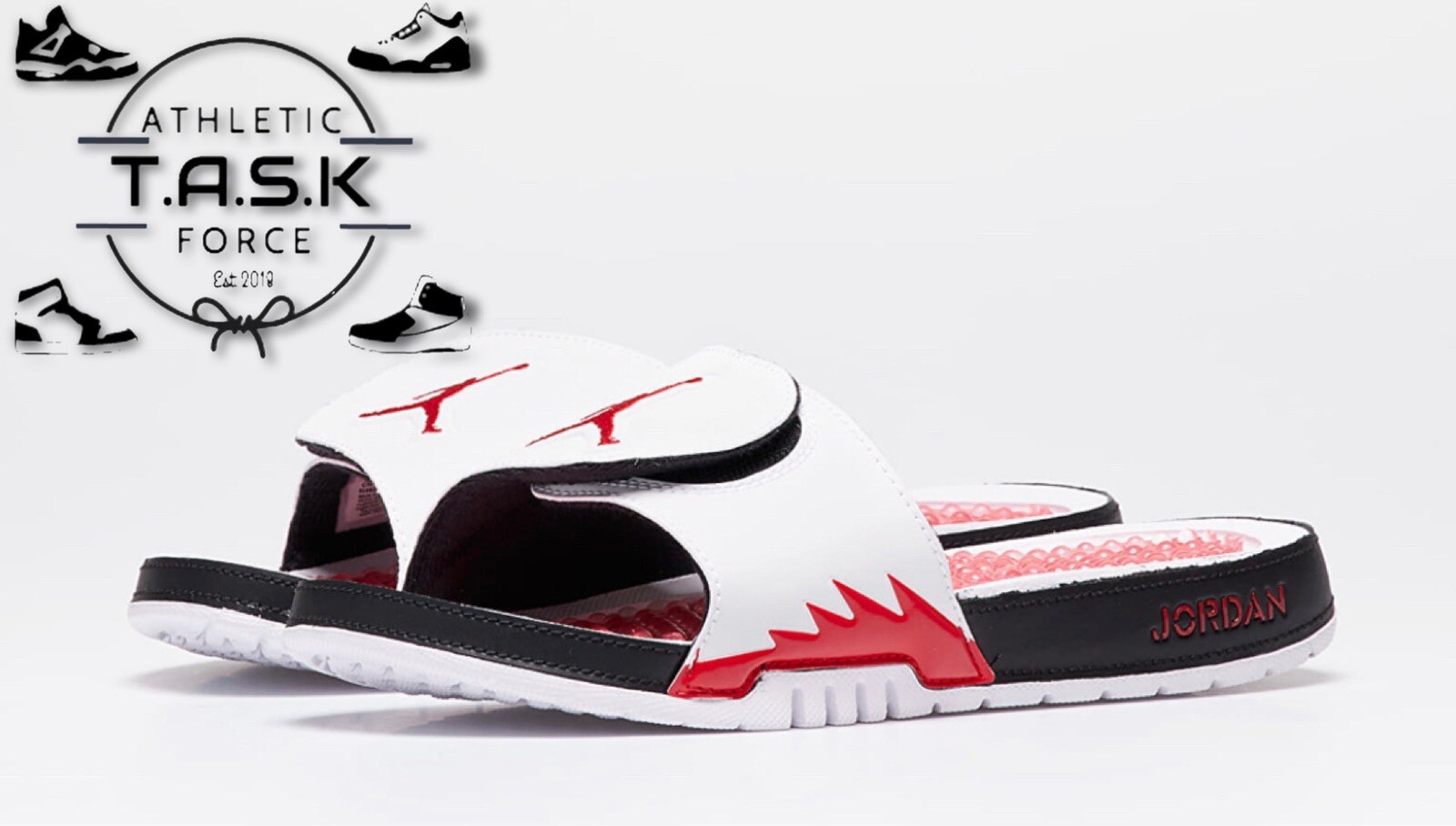 💯 Jordan Hydro 5 V Retro White Fire Red 