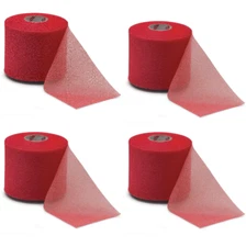 Mueller M-Wrap Pre-Wrap For Athletic Tape Color Big Red, 4 Roll Set