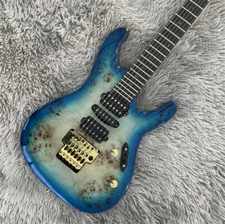 New Custom ST Gloss Burl Maple Electric Guitar Solid Body H-S-H Pickups Hardware