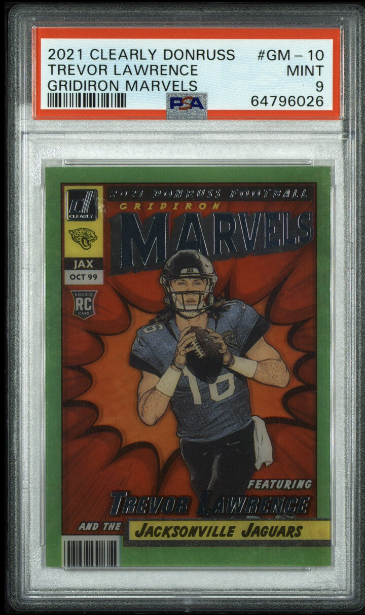 TREVOR LAWRENCE 2021 DONRUSS FOOTBALL GRIDIRON MARVELS CASE HIT PSA 9 - POP 4