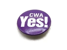 CWA Yes! Lettered Button Purple & White Lettering