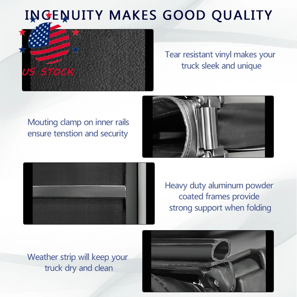 6FT Soft Roll-Up Tonneau Truck Bed Cover For 1989-2004 Toyota Pickup Tacoma Foto 4 de 4