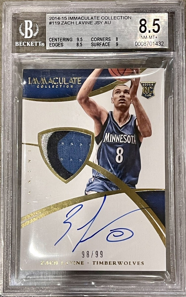 2014-15 Panini Immaculate Zach LaVine /99 RC BGS 8.5 Rookie 2014-15 Panini Immaculate Zach LaVine /99 RC BGS 8.5 Rookie