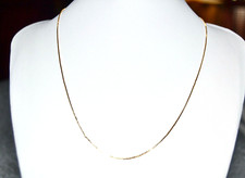 14k Yellow Gold Box Chain Necklace Width 0.75mm Length 17 Inch Weight 1.88 Gram