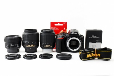 Nikon D5500 24.2MP 18-55/55-200/50mm Lens Set [Exc++++] w/8GB SD