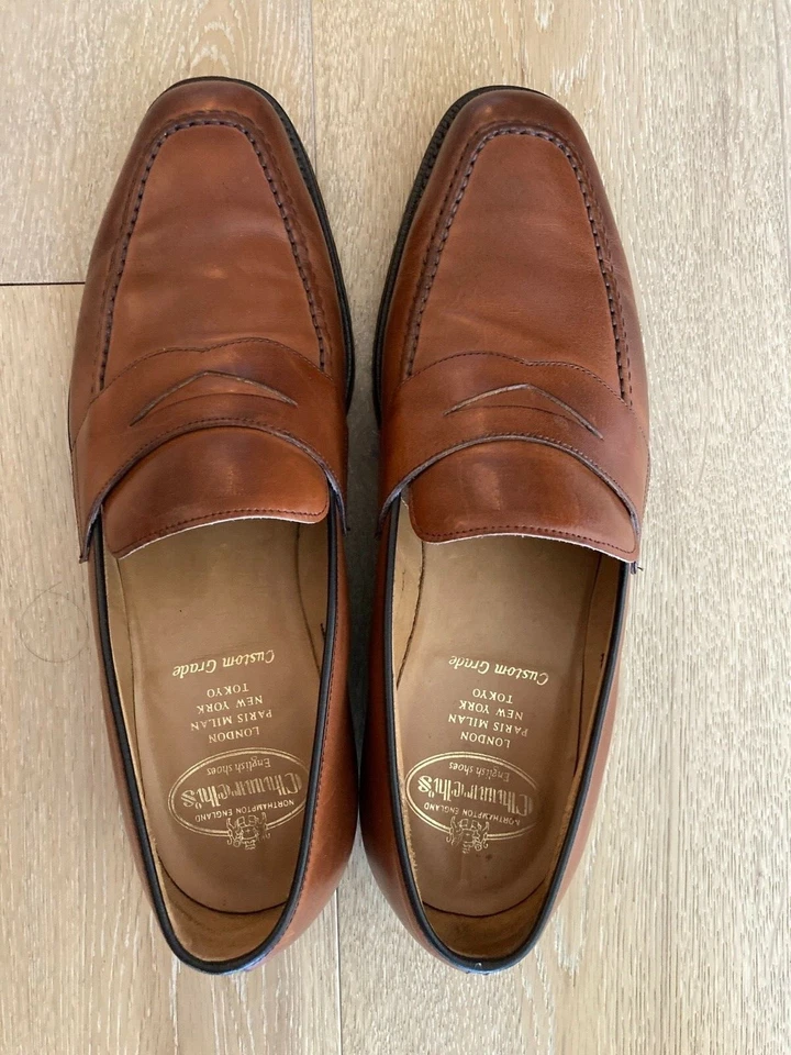 CHURCH'S Hertford Leather Penny Loafers in Walnut Brown - UK 8.5 F - image 3 of 4